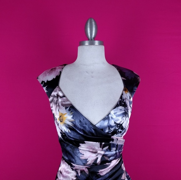 @ Debut size 8 sheath floral dress empire waist - Picture 3 of 7
